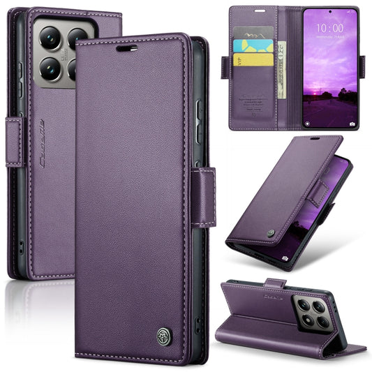 For Xiaomi 14T Pro CaseMe 023 Butterfly Buckle Litchi Texture RFID Anti-theft Leather Phone Case(Purple) - 14T Pro Cases by CaseMe | Online Shopping South Africa | PMC Jewellery | Buy Now Pay Later Mobicred