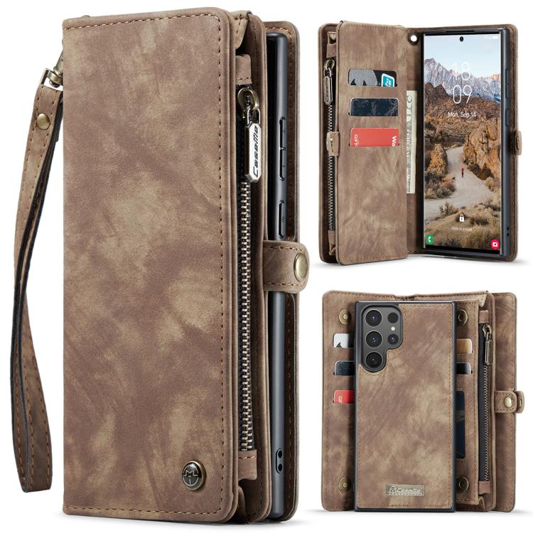 For Samsung Galaxy S25 Ultra 5G CaseMe 008 Detachable Multifunctional Leather Phone Case(Brown) - Galaxy S25 Ultra 5G Cases by CaseMe | Online Shopping South Africa | PMC Jewellery | Buy Now Pay Later Mobicred