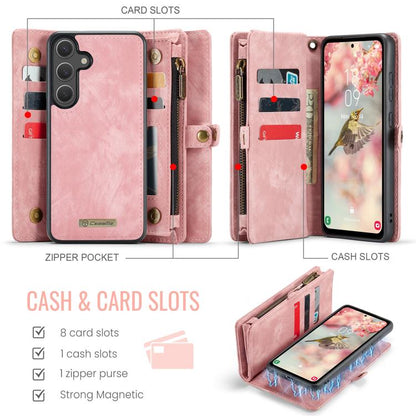 For Samsung Galaxy S25 5G CaseMe 008 Detachable Multifunctional Leather Phone Case(Pink) - Galaxy S25 5G Cases by CaseMe | Online Shopping South Africa | PMC Jewellery | Buy Now Pay Later Mobicred