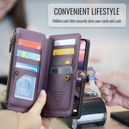 For Samsung Galaxy A16 5G CaseMe C36 Card Slots Zipper Wallet RFID Anti-theft Leather Phone Case(Purple) - Galaxy Phone Cases by CaseMe | Online Shopping South Africa | PMC Jewellery | Buy Now Pay Later Mobicred