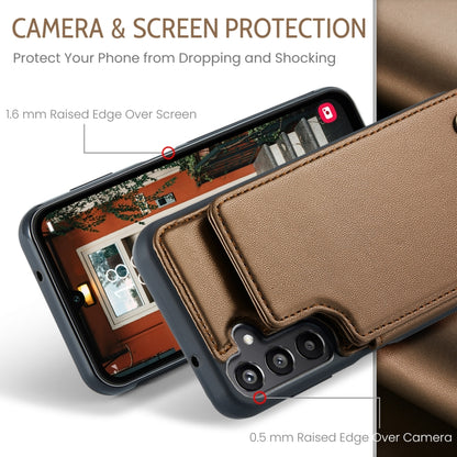 For Samsung Galaxy A16 5G CaseMe C22 Card Slots Holder RFID Anti-theft Phone Case(Brown) - Galaxy Phone Cases by CaseMe | Online Shopping South Africa | PMC Jewellery | Buy Now Pay Later Mobicred