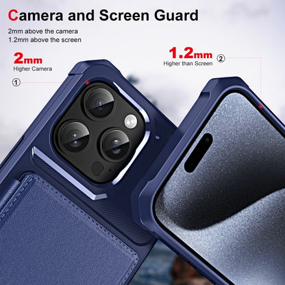 For iPhone 16 Pro Max ENKAY Hat-Prince Card Slot Wallet TPU Back Leather Phone Case with Lens Film(Black) - iPhone 16 Pro Max Cases by ENKAY | Online Shopping South Africa | PMC Jewellery | Buy Now Pay Later Mobicred