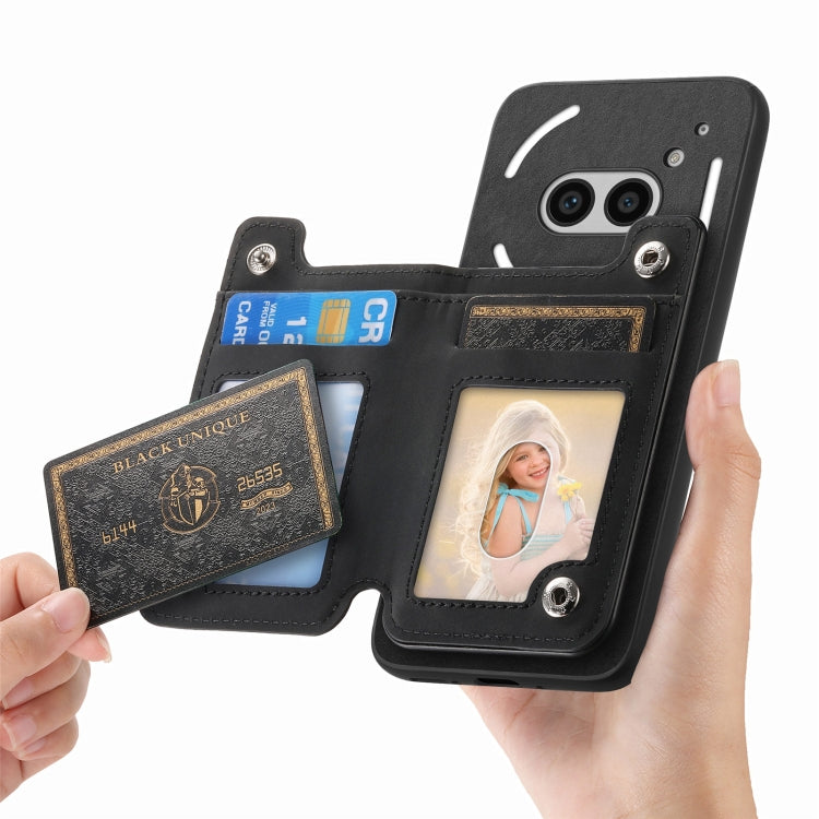 For Nothing CMF Phone 1 Retro MagSafe Zipper Wallet Card Bag Back Phone Case(Black) - More Brand by PMC TechLife | Online Shopping South Africa | PMC TechLife | Buy Now Pay Later Mobicred