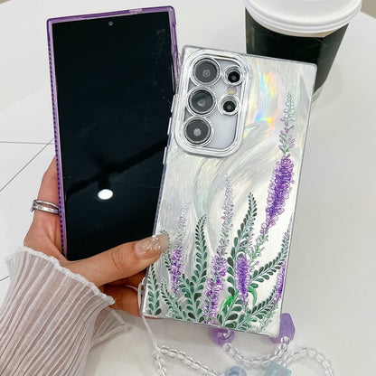 For Samsung Galaxy S25+ 5G Electroplating Flowers Plants Texture Wristband TPU Phone Case(Plum Flower FL6) - Galaxy S25+ 5G Cases by PMC Jewellery | Online Shopping South Africa | PMC Jewellery | Buy Now Pay Later Mobicred