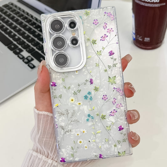 For Samsung Galaxy S25 Ultra 5G Electroplating Flower Texture TPU Phone Case(Wild Chrysanthemum SH5) - Galaxy S25 Ultra 5G Cases by PMC Jewellery | Online Shopping South Africa | PMC Jewellery | Buy Now Pay Later Mobicred