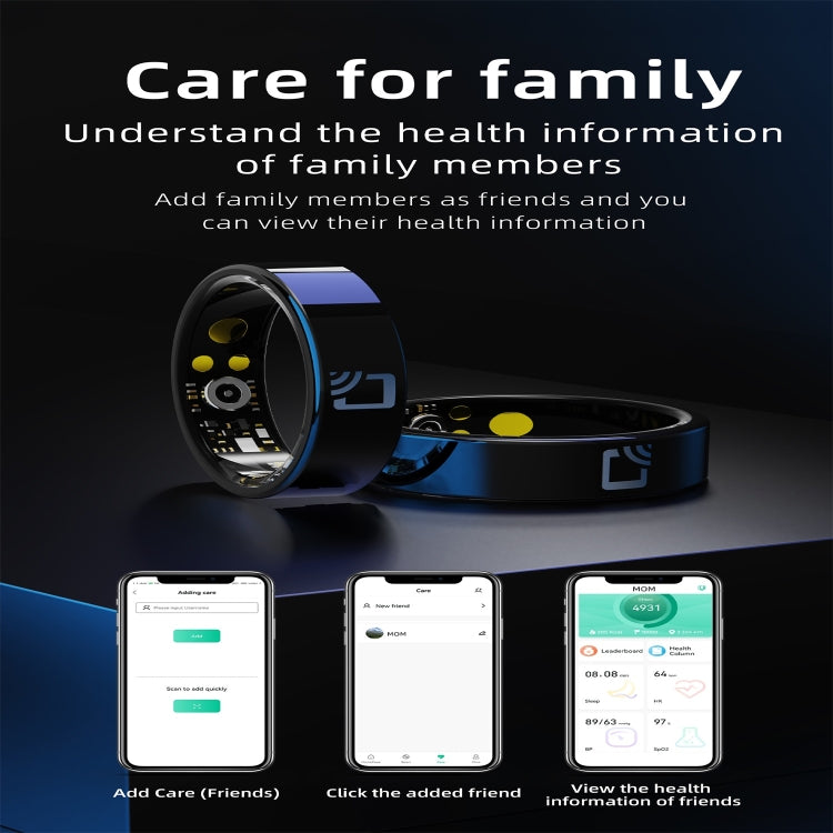 R20 SIZE 12 Smart Ring, Support Heart Rate / Blood Oxygen / Sleep Monitoring / Multiple Sports Modes(Black) - Smart Rings / Smart Telephones by PMC TechLife | Online Shopping South Africa | PMC TechLife | Buy Now Pay Later Mobicred