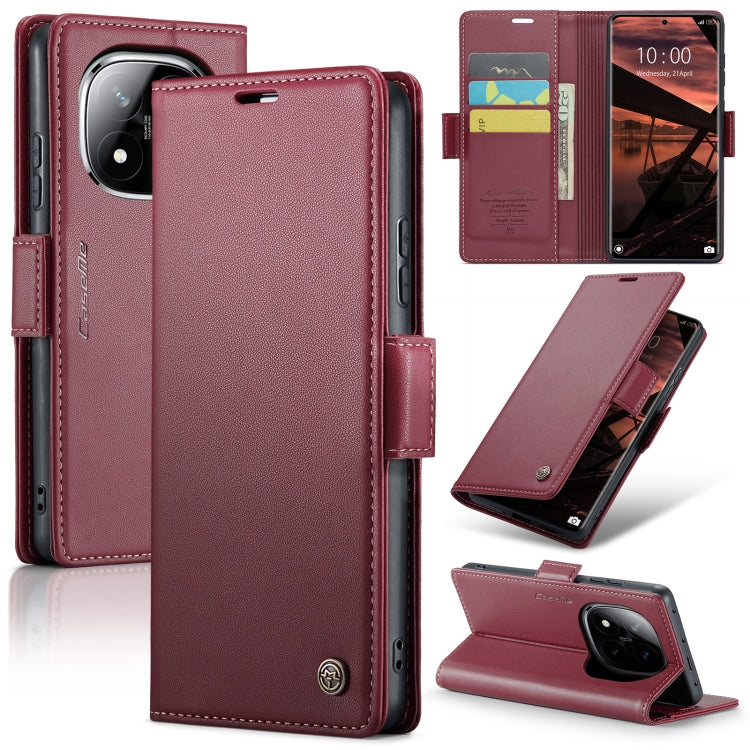 For Redmi Note 14 Pro 5G CaseMe 023 Butterfly Buckle Litchi Texture RFID Anti-theft Leather Phone Case(Red) - Note 14 Pro Cases by CaseMe | Online Shopping South Africa | PMC Jewellery | Buy Now Pay Later Mobicred