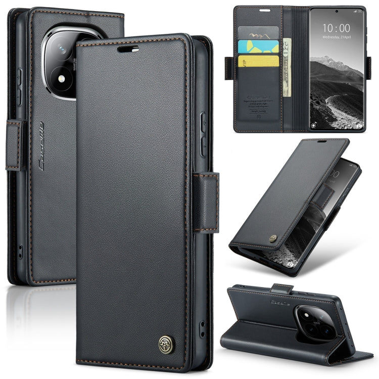 For Redmi Note 14 Pro 5G CaseMe 023 Butterfly Buckle Litchi Texture RFID Anti-theft Leather Phone Case(Black) - Note 14 Pro Cases by CaseMe | Online Shopping South Africa | PMC Jewellery | Buy Now Pay Later Mobicred