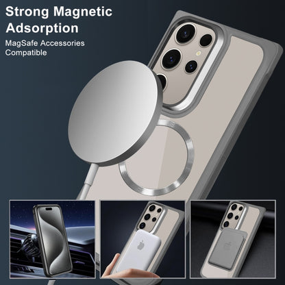 For Samsung Galaxy S25 5G Plated CD Texture MagSafe Acrylic Hybrid TPU Phone Case(Gray) - Galaxy S25 5G Cases by PMC Jewellery | Online Shopping South Africa | PMC Jewellery | Buy Now Pay Later Mobicred