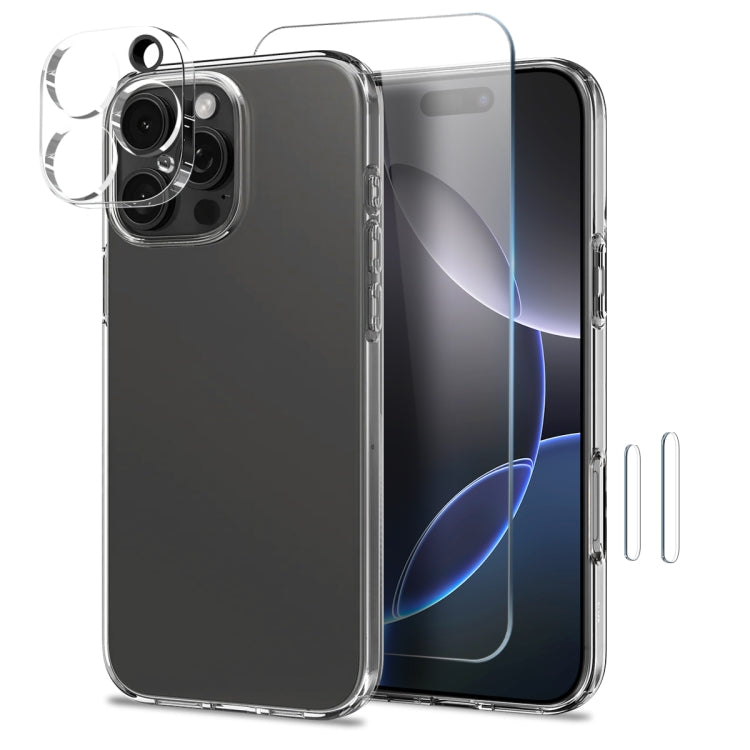 For iPhone 16 Pro Max NORTHJO 4 in 1 TPU Phone Case with Screen Film and Lens Film and Camera Control Button Cover(Clear) - iPhone 16 Pro Max Cases by NORTHJO | Online Shopping South Africa | PMC Jewellery | Buy Now Pay Later Mobicred