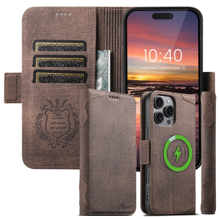 For iPhone 16 Plus Suteni J07 Multi-functional Horizontal MagSafe Denim Leather Phone Case(Blue) - iPhone 16 Plus Cases by Suteni | Online Shopping South Africa | PMC Jewellery | Buy Now Pay Later Mobicred