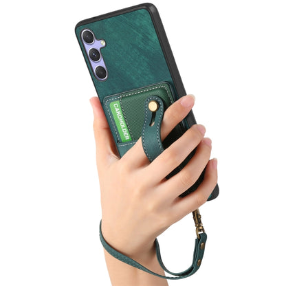 For Samsung Galaxy S25 Ultra 5G Retro Cross Wristband Wallet Leather Back Phone Case(Green) - Galaxy S25 Ultra 5G Cases by PMC Jewellery | Online Shopping South Africa | PMC Jewellery | Buy Now Pay Later Mobicred