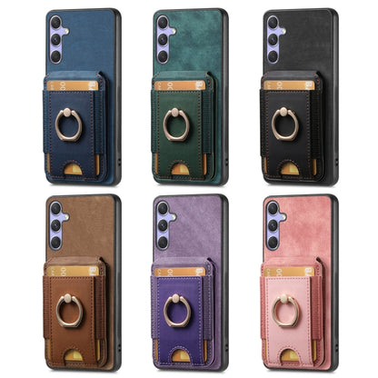 For Samsung Galaxy S25 Ultra 5G Retro Splitable Magnetic Stand Card Bag Leather Phone Case(Purple) - Galaxy S25 Ultra 5G Cases by PMC Jewellery | Online Shopping South Africa | PMC Jewellery | Buy Now Pay Later Mobicred