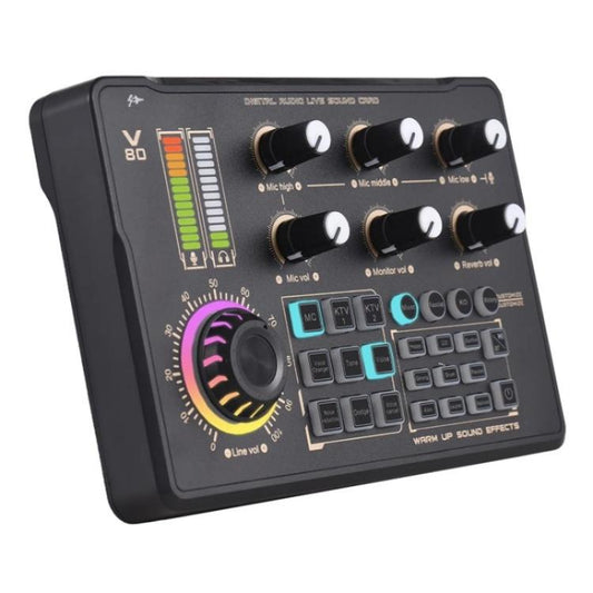 V80 For Mobile Phone Computer Portable Live Streaming Karaoke Sound Card Mixer - Live Sound Effects Processors by PMC Jewellery | Online Shopping South Africa | PMC Jewellery | Buy Now Pay Later Mobicred