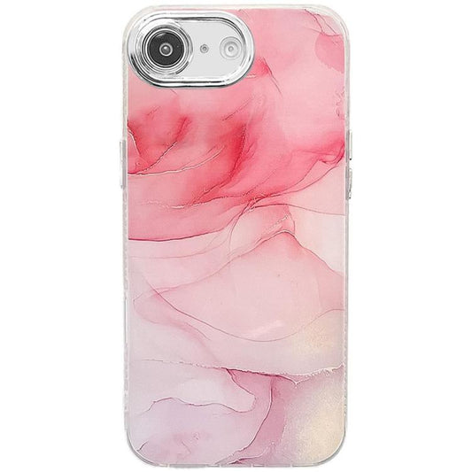 For iPhone 16e Electroplated Marble Texture Phone Case(Pink M2) - iPhone 16e Cases by PMC Jewellery | Online Shopping South Africa | PMC Jewellery | Buy Now Pay Later Mobicred