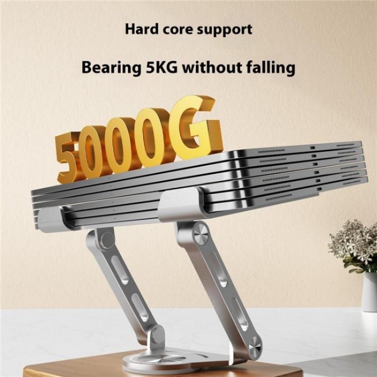 J27 Desktop Foldable Rotating Wooden Base Tablets Laptops Metal Cooling Holder(Grey) - Laptop Stand by PMC TechLife | Online Shopping South Africa | PMC TechLife | Buy Now Pay Later Mobicred