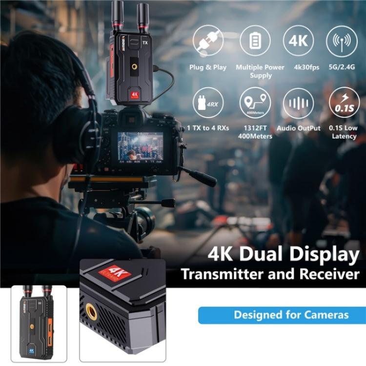 VRRIIS 097PRO Outdoor Live Streaming Audio Video Wireless Transmitter Receiver 4K HD Extender, Plug:EU Plug - Adapter by PMc TechLife | Online Shopping South Africa | PMc TechLife | Buy Now Pay Later Mobicred