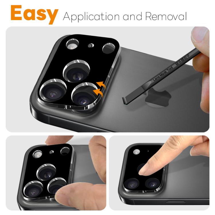 For iPhone 17 Pro NORTHJO Camera Lens Protector 3D HD Tempered Glass Film(Black) - iPhone 17 Pro Tempered Glass by NORTHJO | Online Shopping South Africa | PMC TechLife | Buy Now Pay Later Mobicred