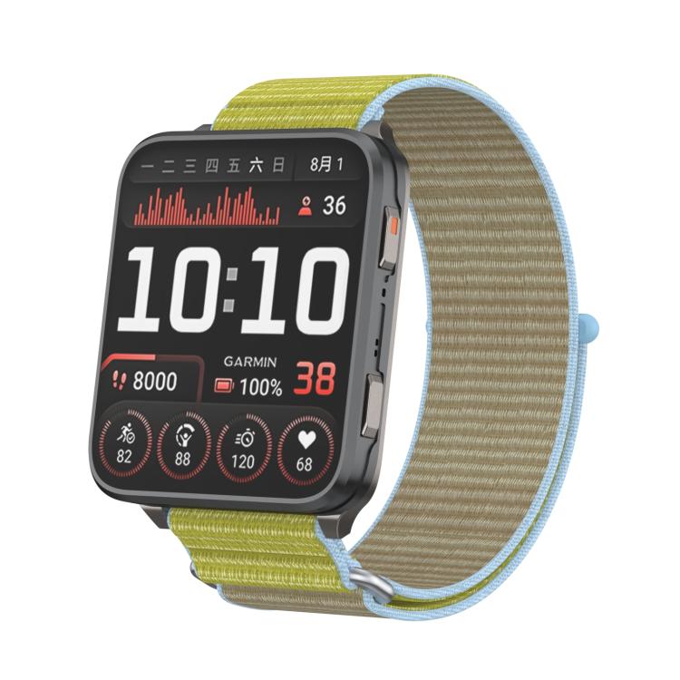 For Garmin Venu X1 Two Section Metal Ring Nylon Hook and Loop Fastener Watch Band(Camel) - free shipping - PMC TechLife - Order now!