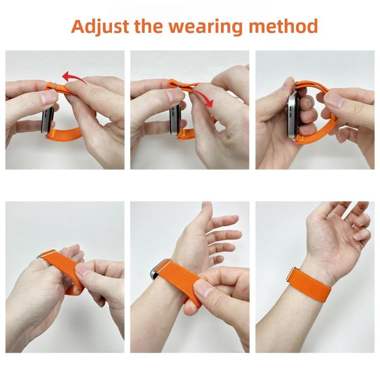 For Samsung Galaxy Watch FE / 7 / 6 / 5 / 4 Adjustable Single Loop Elastic Nylon Watch Band(Black) - free shipping - PMC TechLife - Order now!