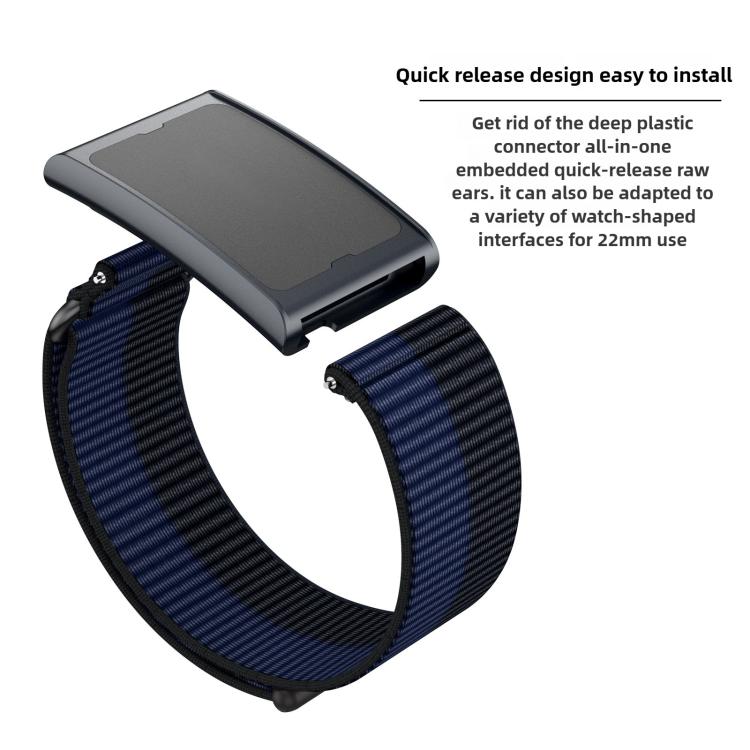 For Amazfit Helio Strap Metal Ring Two Sections Nylon Hook and Loop Fastener Watch Band(Teak Pink) - free shipping - PMC TechLife - Order now!
