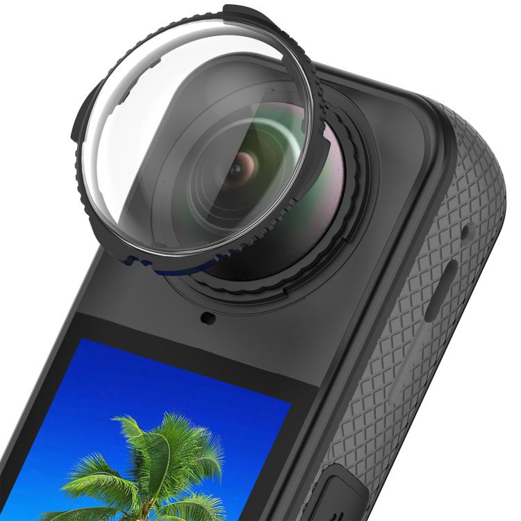 For Insta360 X5 Rotating Optical Tempered Glass Lens Guard Protective Cover(Black) - free shipping - PMC TechLife - Order now!