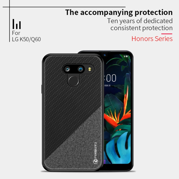 PINWUYO Hong Series Anti-fall TPU+ Chemical Fiber Cloth Protective Cover for LG K50 / Q60(Red) - LG by PINWUYO | Online Shopping South Africa | PMC Jewellery | Buy Now Pay Later Mobicred