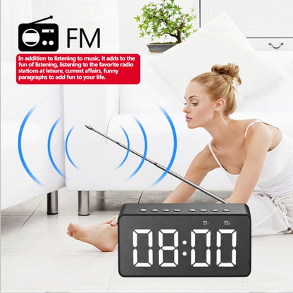 AEC BT506 Speaker with Mirror, LED Clock Display, Dual Alarm Clock, Snooze, HD Hands-free Calling, HiFi Stereo(Black) - Desktop Speaker by AEC | Online Shopping South Africa | PMC Jewellery | Buy Now Pay Later Mobicred