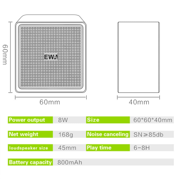 EWA A105 High Hidelity Bluetooth Speaker, Small Size High  Power Bass, TWS Bluetooth Technology Support TF(Gold) - free shipping - PMC Jewellery - Order now!