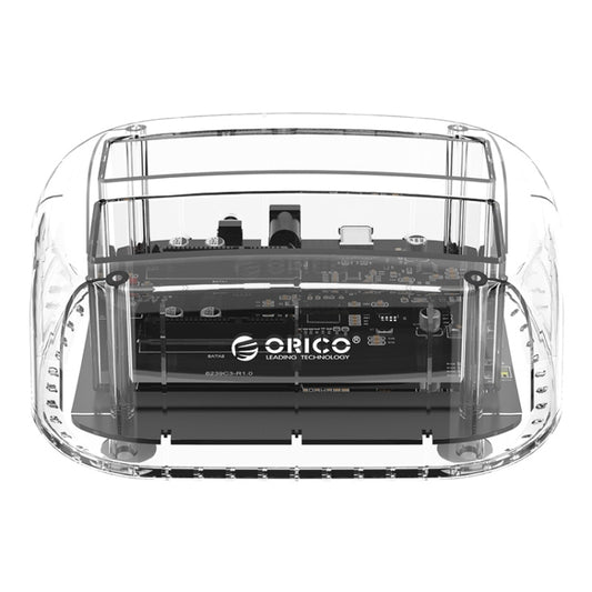 ORICO 6239C3 2.5/3.5inch 2 Bay Transparent Type-C Hard Drive Dock - HDD Enclosure by ORICO | Online Shopping South Africa | PMC Jewellery | Buy Now Pay Later Mobicred