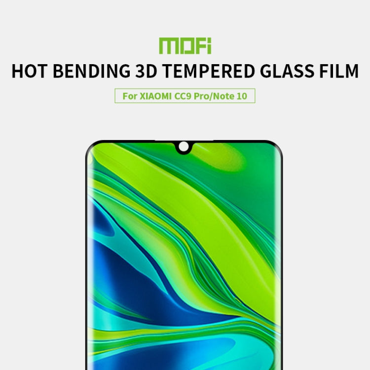 For Xiaomi CC9 Pro / Xiaomi Note10 MOFI 9H 3D Explosion Proof Thermal Bending Full Screen Covered With Tempered Glass Film(Black) -  by MOFI | Online Shopping South Africa | PMC Jewellery | Buy Now Pay Later Mobicred