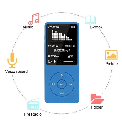 Fashion Portable LCD Screen FM Radio Video Games Movie MP3 MP4 Player Mini Walkman, Memory Capacity:4GB(Blue) - MP3 Player by PMC Jewellery | Online Shopping South Africa | PMC Jewellery | Buy Now Pay Later Mobicred