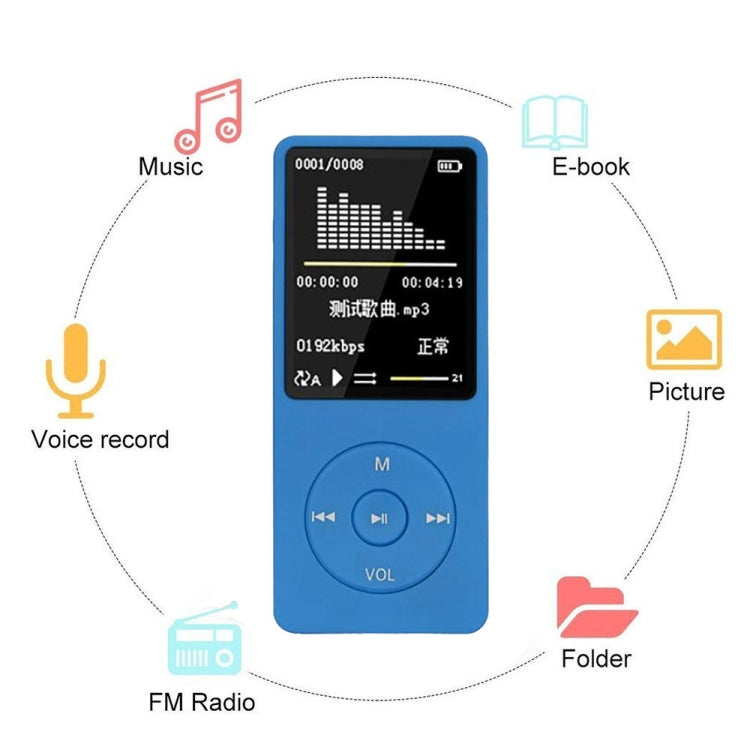 Fashion Portable LCD Screen FM Radio Video Games Movie MP3 MP4 Player Mini Walkman, Memory Capacity:4GB(Light Blue) - MP3 Player by PMC Jewellery | Online Shopping South Africa | PMC Jewellery | Buy Now Pay Later Mobicred