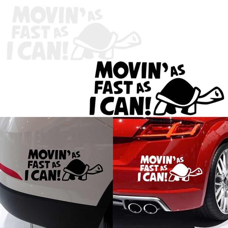 10 PCS Moving As Fast as I Can Pattern Reflective Decal Car Sticker, Size: 14.8x6cm(Black) - Decorative Sticker by PMC Jewellery | Online Shopping South Africa | PMC Jewellery