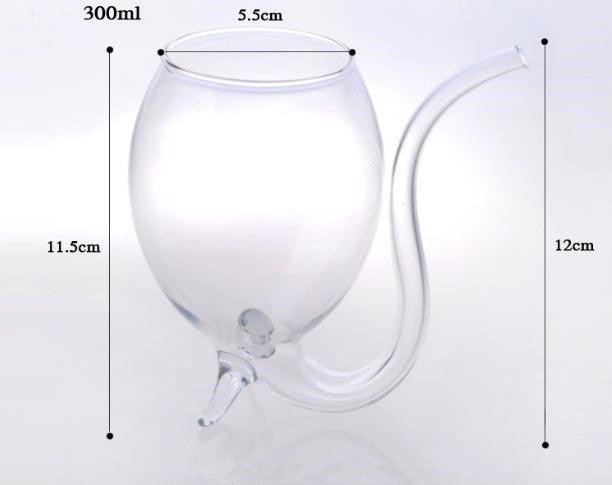 300ML Creative Glass Mug Milk Cup with straw Cold Drink Cup Juice Mug Wine Glass - Vacuum Thermoses & Cups by PMC Jewellery | Online Shopping South Africa | PMC Jewellery