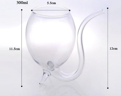 300ML Creative Glass Mug Milk Cup with straw Cold Drink Cup Juice Mug Wine Glass - Vacuum Thermoses & Cups by PMC Jewellery | Online Shopping South Africa | PMC Jewellery