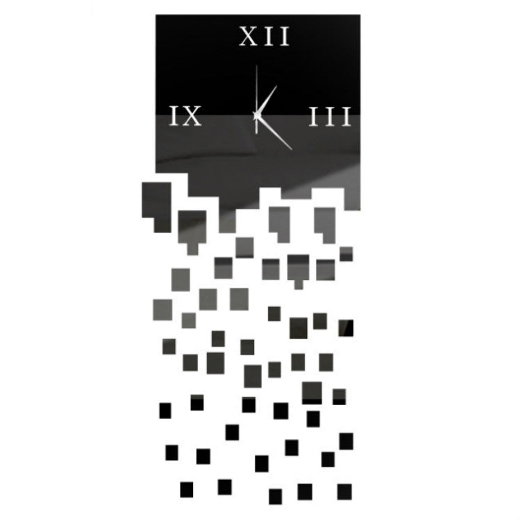 Mirror Clock Personality Wall Clock Three-dimensional Wall Decoration Mosaic Wall Clock(Black) - Wall Clock by PMc TechLife | Online Shopping South Africa | PMc TechLife | Buy Now Pay Later Mobicred