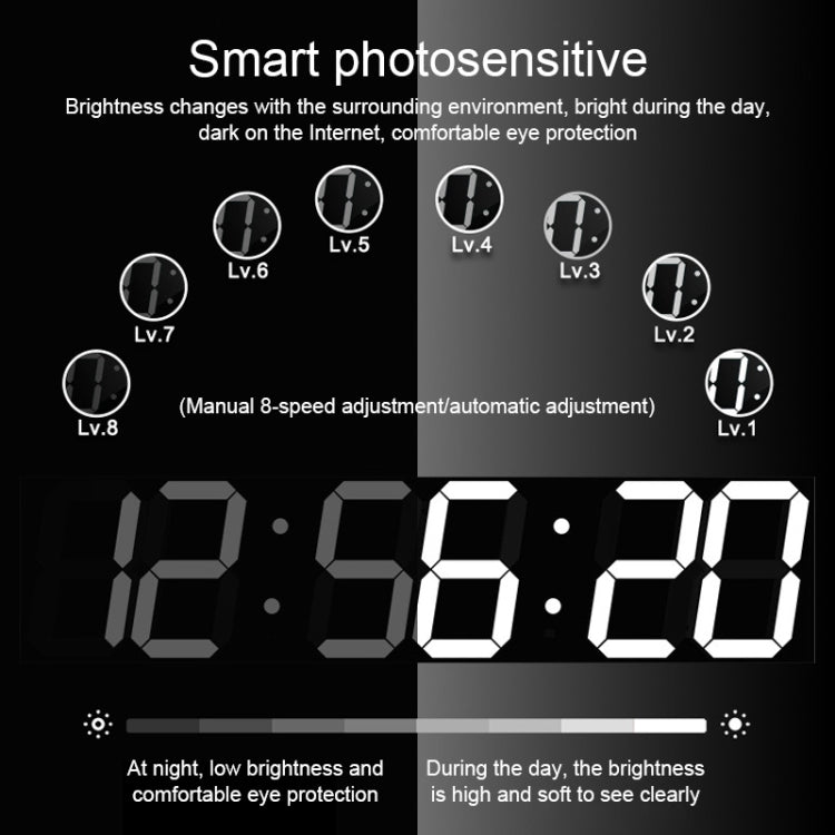 Multifunctional LED Wall Clock Creative Digital Clock, Style:Sealed Box Remote Control(Gold Font) - Wall Clock by PMc TechLife | Online Shopping South Africa | PMc TechLife | Buy Now Pay Later Mobicred