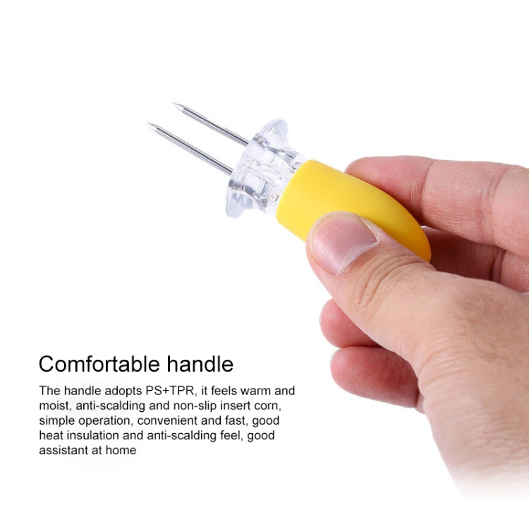 5 Pairs Outdoor BBQ Stainless Steel Corn Fork Fruit Fork Corn Device(Green) - Gadgets by PMC TechLife | Online Shopping South Africa | PMC TechLife | Buy Now Pay Later Mobicred