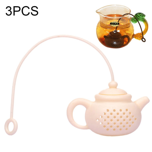 3 PCS Creative Silicone Tea Bag Tea Pot Shape Tea Filter Safely Cleaning Infuser(White) - Tea Strainers by PMC Jewellery | Online Shopping South Africa | PMC Jewellery | Buy Now Pay Later Mobicred