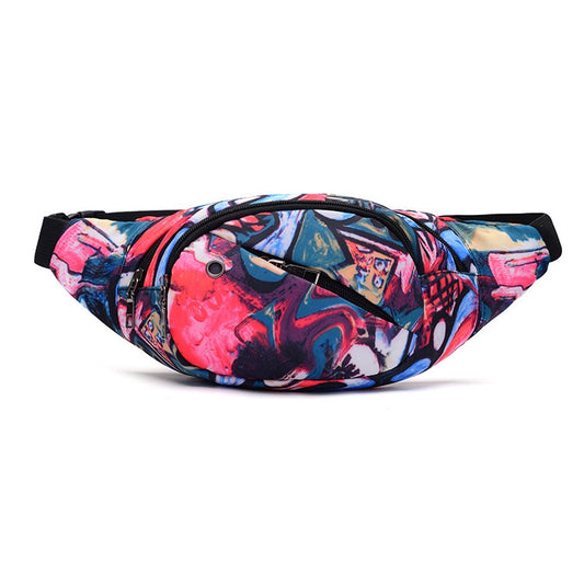 Color Printing Multi-function Casual Pockets Ladies Outdoor Purse Waist Bag(Stitching color) - Waist Bags by PMC Jewellery | Online Shopping South Africa | PMC Jewellery | Buy Now Pay Later Mobicred