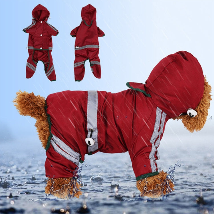 Waterproof Jacket Clothes Fashion Pet Raincoat Puppy Dog Cat Hoodie Raincoat, Size:XXL(Red) - Clothing by PMC Jewellery | Online Shopping South Africa | PMC Jewellery