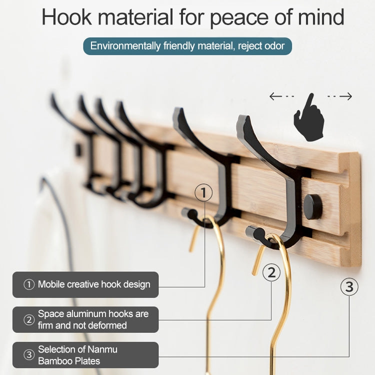 Fashion Wooden Free Punching Hook Coat Rack Hanger Hook for Bedroom Living Room or Wardrobe, Size:3 Hooks - Shelf & Hooks by PMC Jewellery | Online Shopping South Africa | PMC Jewellery | Buy Now Pay Later Mobicred