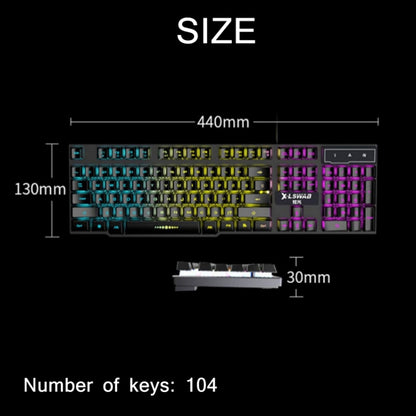 X-L SWAB GX50 Computer Manipulator Feel Wired Keyboard, Colour:Black Mixed Light - Wired Keyboard by X-L SWAB | Online Shopping South Africa | PMC Jewellery | Buy Now Pay Later Mobicred