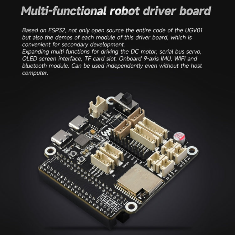 Waveshare 24019 Flexible And Expandable Off-Road Tracked UGV, Multiple Hosts Support, With External Rails and ESP32 Slave Computer - free shipping - PMC Jewellery - Order now!