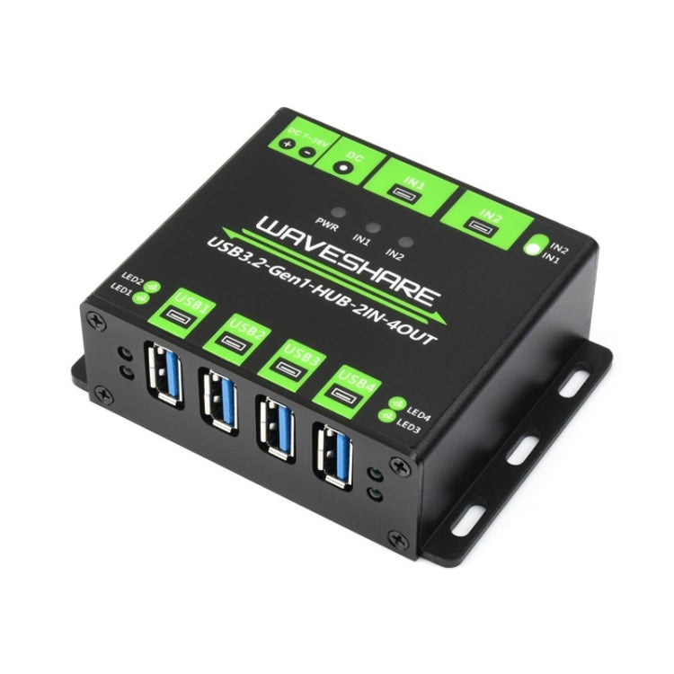 Waveshare 23929 USB HUB, Extending 4 X USB 3.2 Ports, Switchable Dual Hosts, Multi Protections - free shipping - PMC Jewellery - Order now!