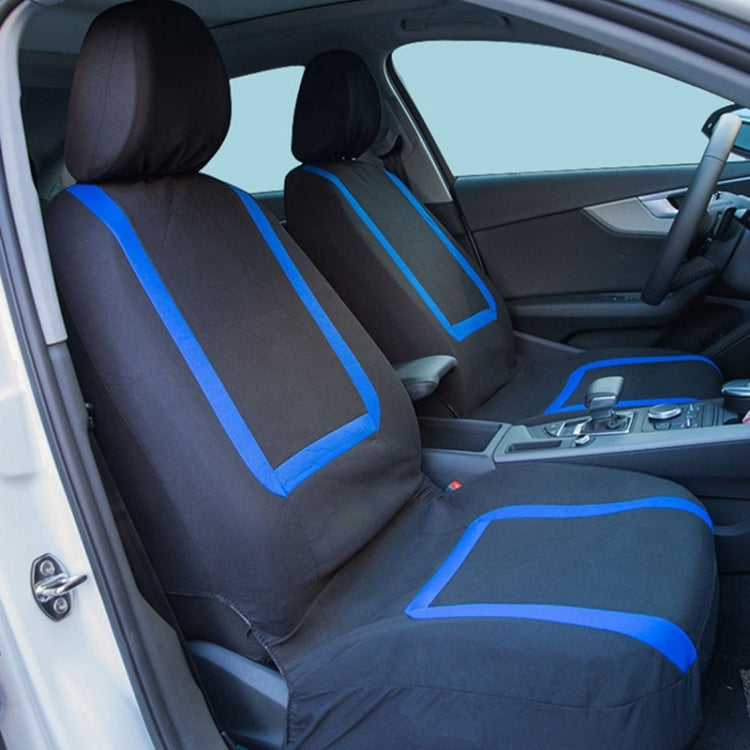 Universal Car Seat Cover Polyester Fabric Automobile Seat Covers Car Seat Cover Vehicle Seat Protector Interior Accessories 4pcs Set Blue - Seat Accessories by PMC Jewellery | Online Shopping South Africa | PMC Jewellery | Buy Now Pay Later Mobicred