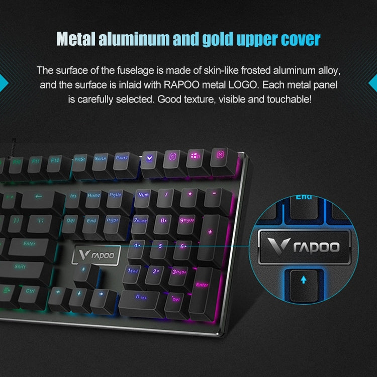 Rapoo V700RGB 104 Keys USB Wired Game Computer without Punching Mechanical Keyboard(Tea Shaft) - Wired Keyboard by Rapoo | Online Shopping South Africa | PMC Jewellery | Buy Now Pay Later Mobicred