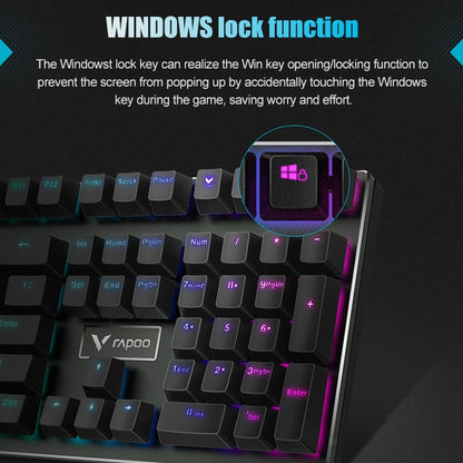 Rapoo V700RGB 104 Keys USB Wired Game Computer without Punching Mechanical Keyboard(Tea Shaft) - Wired Keyboard by Rapoo | Online Shopping South Africa | PMC Jewellery | Buy Now Pay Later Mobicred