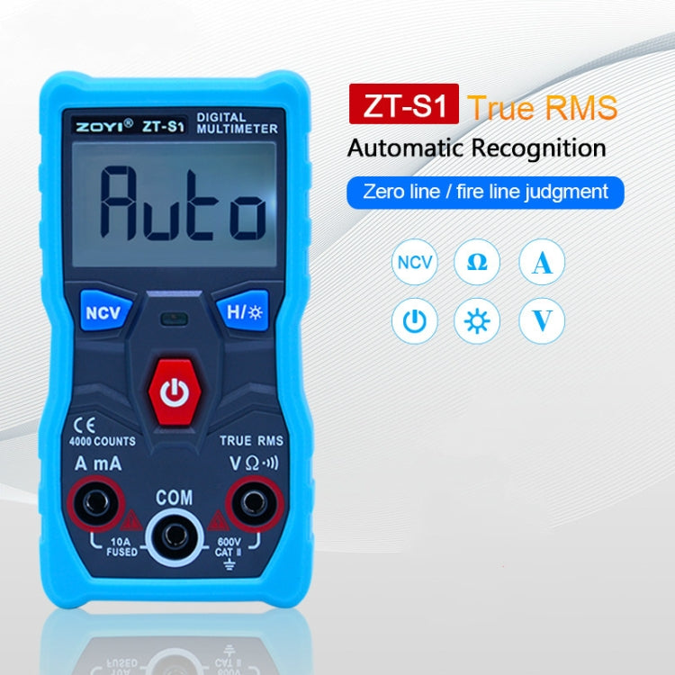 ZOYI ZT-S1 Intelligent Digital Multimeter Automatic Capacitance Ammeter(Blue Standard) - Digital Multimeter by PMC Jewellery | Online Shopping South Africa | PMC Jewellery | Buy Now Pay Later Mobicred